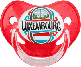 Bandera Luxemburgo Piruleta Fisiológica Roja con Lentejuelas