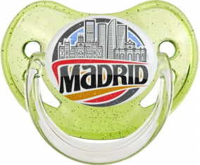 Tetina fisiológica verde de lentejuelas del Ayuntamiento de Madrid