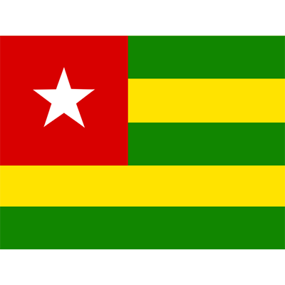 Bandera Oficial de Togo, ideal para personalizar los artículos de tu bebé. Encuentra más en chupete-bebe.com.