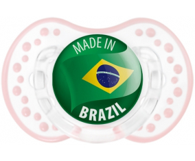 Hecho en BRASIL Retro-blanco-rosa-tierno clásico