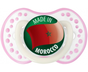 Hecho en MARRUECOS Fosforescente de color rosa blanco
