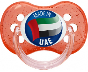 Fabricado en lentejuelas rojas de los Emiratos Árabes Unidos