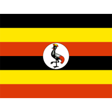 Bandera Oficial de Uganda diseñada para accesorios de bebé, ideal para darle un toque único y colorido.