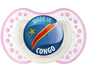 Hecho en congo fosforescente blanco-rosa