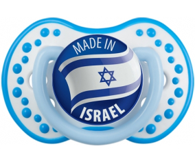 Hecho en ISRAEL Fosforescente azul blanco