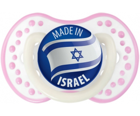 Hecho en ISRAEL Fosforescente de color rosa blanco