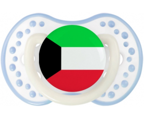 La bandera de Sucete de Kuwait lovi dynamic clásico cian blanco