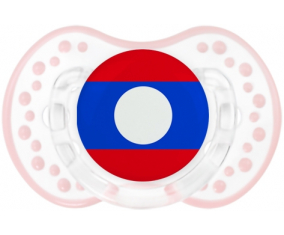 La bandera de Laos Lollipop lovi dynamic clásico retro-blanco-rosa-tierno