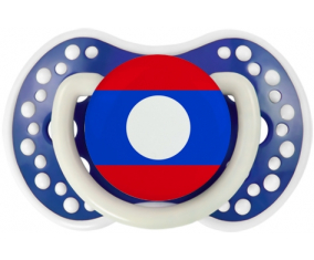 La bandera de Laos Lollipop lovi dynamic azul marino fosforescente
