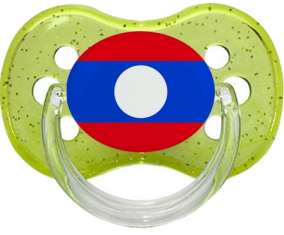 Laos verde cereza lentejuelas Bandera Piruleta