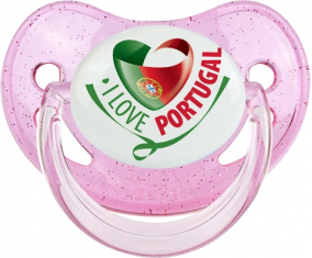 I Love Portugal design 2 Lollipop fisiológica rosa de lentejuelas