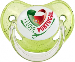 I Love Portugal design 2 Lollipop fisiológica verde de lentejuelas