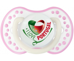 I Love Portugal diseño 2 lovi dynamic piruleta fosforescente de color blanco-rosa