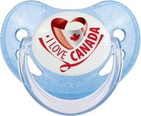 I Love Canada design 2 Sucete fisiológico azul de lentejuelas