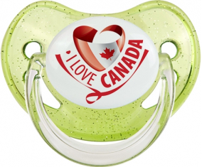 I Love Canada diseño 2 jugo fisiológico verde de lentejuelas