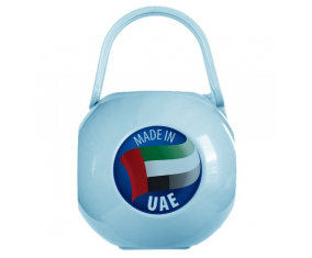 Azul hecho en la caja de piruletas de los Emiratos Árabes Unidos
