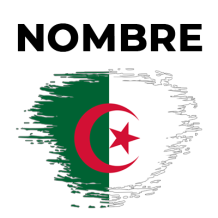 Bandera del efecto pincel argelino, ideal para personalizar artículos de bebé como chupetes y bodis.