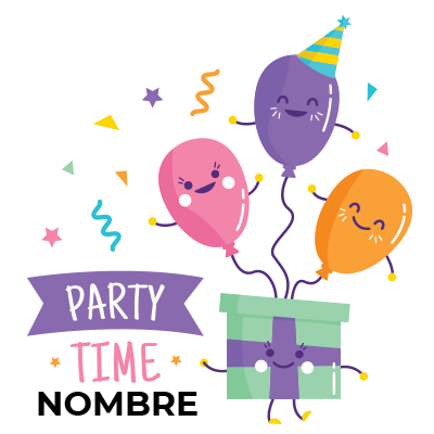 Decoración festiva \"Party Time\" ideal para celebrar el cumpleaños de tu bebé. Perfecto para fiestas y momentos especiales.