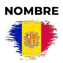 Pincel efecto bandera Andorra, el complemento perfecto para el estilo de tu bebé. Ideal para chupetes y más.