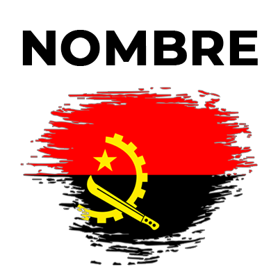 Bandera del efecto cepillo de Angola, ideal para decorar artículos de bebé con estilo y sencillez. Descúbrelos en chupete-bebe.c