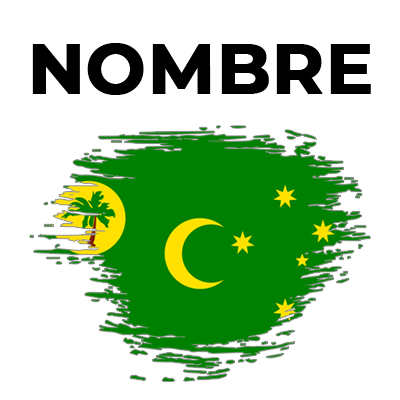 Bandera de efecto de pincel de las Islas Cocos, ideal para personalizar productos para bebé en chupete-bebe.com.