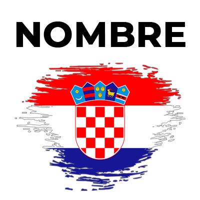 Bandera del efecto pincel de Croacia, ideal para personalizar artículos de bebé en chupete-bebe.com.