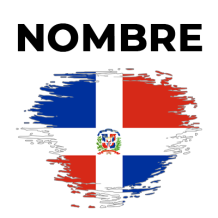 Bandera del efecto pincel de República Dominicana, ideal para personalizar artículos de bebé en chupete-bebe.com.