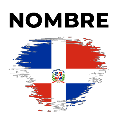Bandera del efecto pincel de República Dominicana, ideal para personalizar artículos de bebé en chupete-bebe.com.