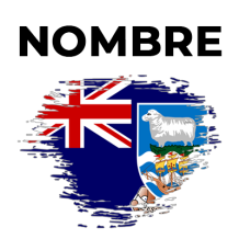 Bandera de efecto de pincel de las Islas Malvinas, ideal para complementar accesorios de bebé. Disponible en chupete-bebe.com.