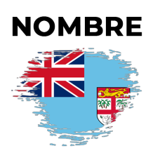 Bandera del efecto pincel de Fiji, ideal para personalizar artículos de bebé y darle un toque único a su estilo.