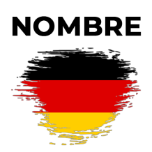 Bandera alemana del efecto pincel, ideal para personalizar artículos de bebé en chupete-bebe.com.