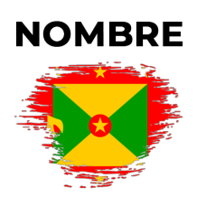 Bandera de efecto pincel granada, ideal para dar un toque divertido a los artículos de tu bebé en chupete-bebe.com.