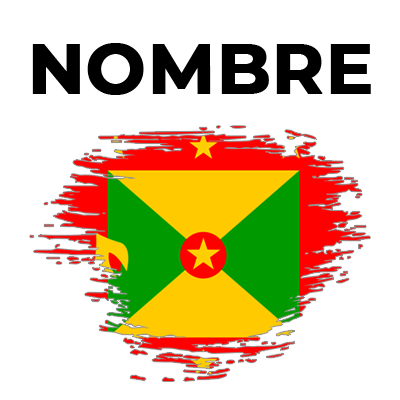 Bandera de efecto pincel granada, ideal para dar un toque divertido a los artículos de tu bebé en chupete-bebe.com.