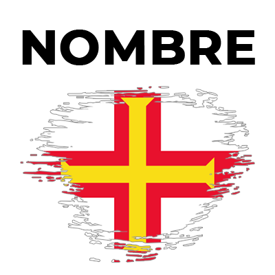 Bandera del efecto pincel Guernsey, ideal para artículos de bebé. Perfecto para dar un toque único a chupetes y baberos.