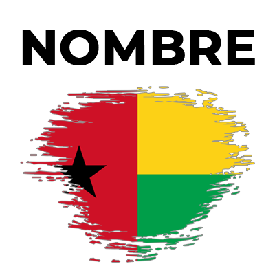 Bandera del efecto cepillo de Guinea, ideal para personalizar artículos de bebé en chupete-bebe.com.