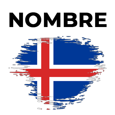 Bandera del efecto pincel de Islandia, ideal para darle un toque único a los accesorios de tu bebé. Disponible en chupete-bebe.c