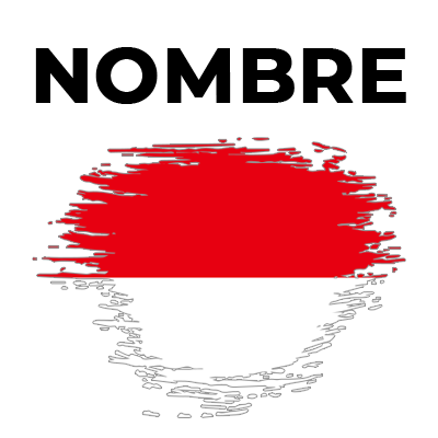 Bandera del efecto pincel de Indonesia, ideal para personalizar y darle un toque único a los accesorios de tu bebé.