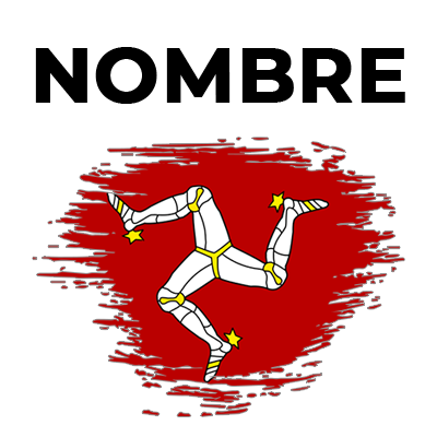Bandera del efecto pincel de la Isla de Man, ideal para personalizar artículos para bebés en chupete-bebe.com.