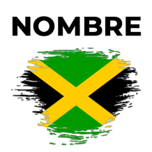 Bandera del efecto pincel jamaicano, ideal para accesorios de bebé como chupetes y bodis. Encuéntralo en chupete-bebe.com.