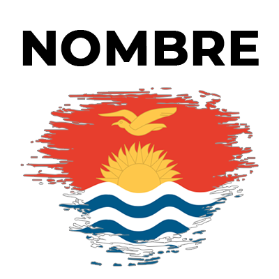 Bandera del efecto pincel Kiribati, ideal para personalizar artículos de bebé y dar un toque colorido y original.