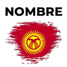 Bandera del efecto pincel kirguistán, ideal para personalizar artículos de bebé en chupete-bebe.com.