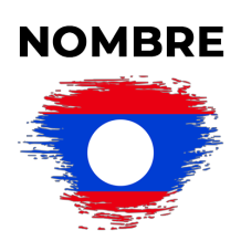 Bandera del efecto pincel Laos, ideal para personalizar artículos de bebé en chupete-bebe.com. Explora nuestra categoría 102.