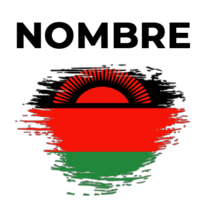Bandera del efecto pincel de Malawi, ideal para personalizar accesorios de bebé. Disponible en chupete-bebe.com.