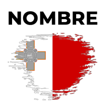 Bandera del efecto cepillo de Malta, ideal para personalizar artículos de bebé. Perfecta para chupetes y accesorios.