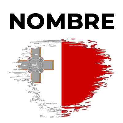 Bandera del efecto cepillo de Malta, ideal para personalizar artículos de bebé. Perfecta para chupetes y accesorios.