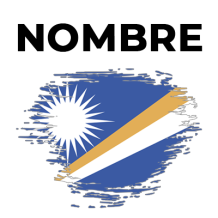 Bandera de pincel de las Islas Marshall, ideal para personalizar productos de bebé en chupete-bebe.com.