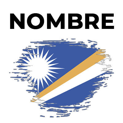 Bandera de pincel de las Islas Marshall, ideal para personalizar productos de bebé en chupete-bebe.com.