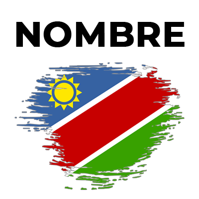 Bandera del efecto pincel de Namibia, ideal para accesorios de bebé en chupete-bebe.com. Estilo y color para tu pequeño.