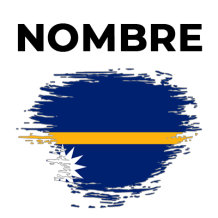 Bandera del efecto cepillo Nauru, ideal para personalizar los artículos de tu bebé en chupete-bebe.com.