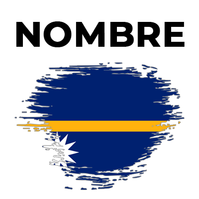 Bandera del efecto cepillo Nauru, ideal para personalizar los artículos de tu bebé en chupete-bebe.com.